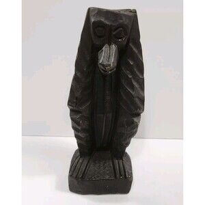 Vintage Monkey Hand Carved Tribal Wooden Monkey 8.5" Tall